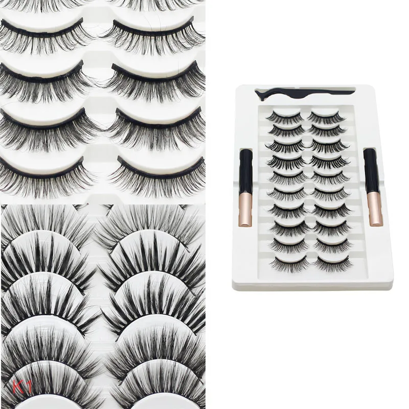 Magnetic Eyelashes Kit With Eyeliner Natural Thick Long Eye Lashes Extension Reusable False Eyelashes Makeup Tool TSLM1