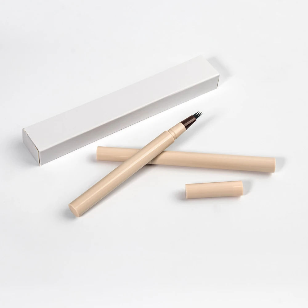 Crayon à sourcils à 4 dents, 6 couleurs, marque privée, Logo personnalisé, liquide Durable, imperméable, Ultra-fin, maquillage tridimensionnel naturel