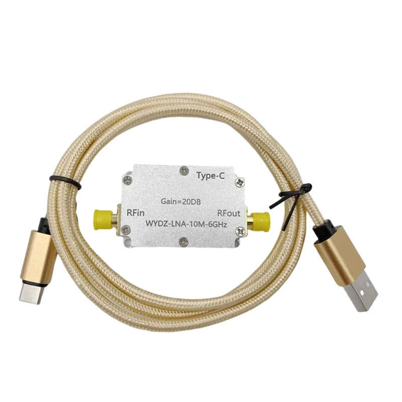 Amplificador de señal de alta planitud, dispositivo de 10Mhz-6Ghz, ganancia de 20DB, RF, para Software HAM SDR, Radio FM, duradero, fácil de instalar, LAN TYPE-C