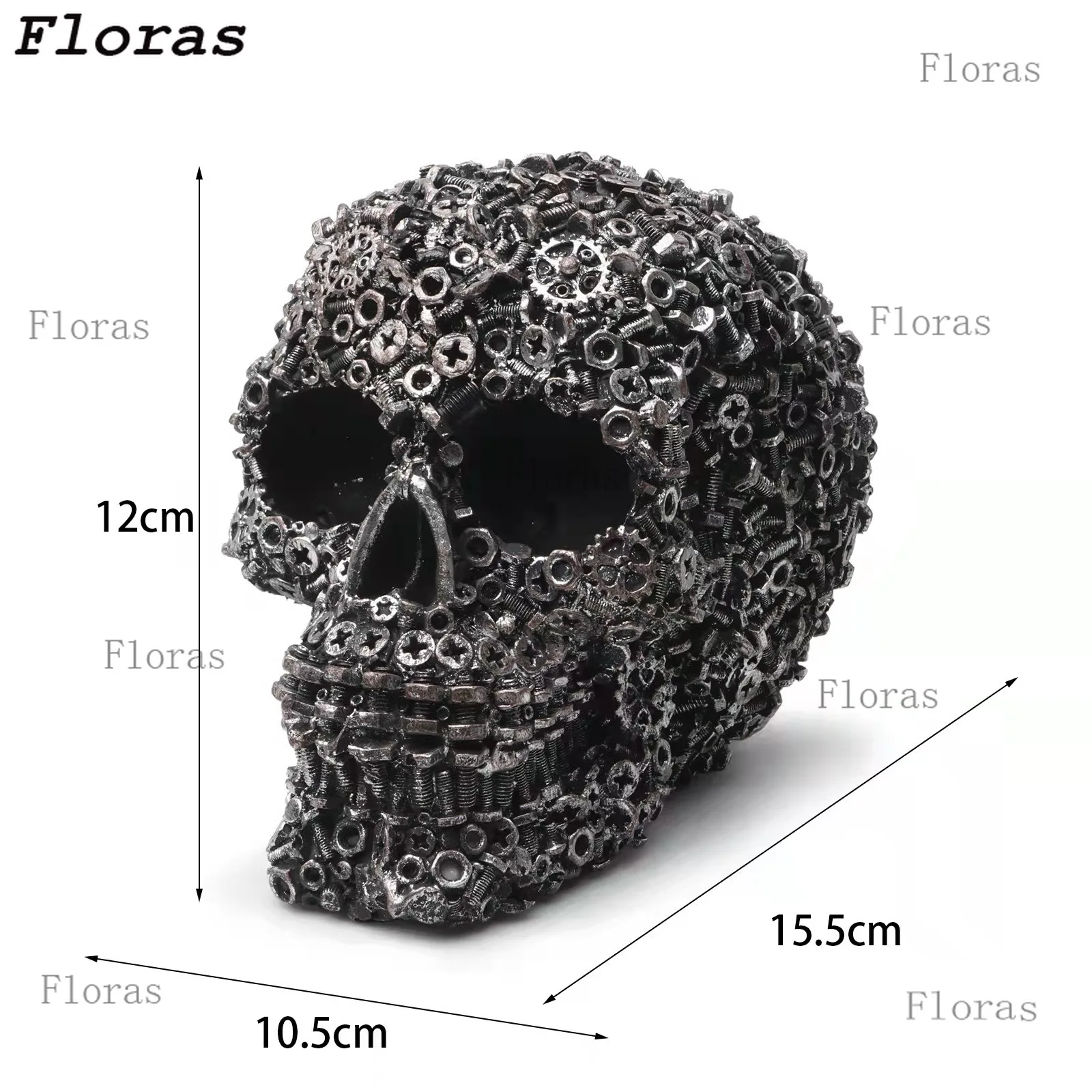 الراتنج المسمار والعتاد الميكانيكية نمط الجمجمة الحرف الزخرفية زخرفة ديكور المنزل تمثال هالوين الديكور النحت تمثال الجمجمة