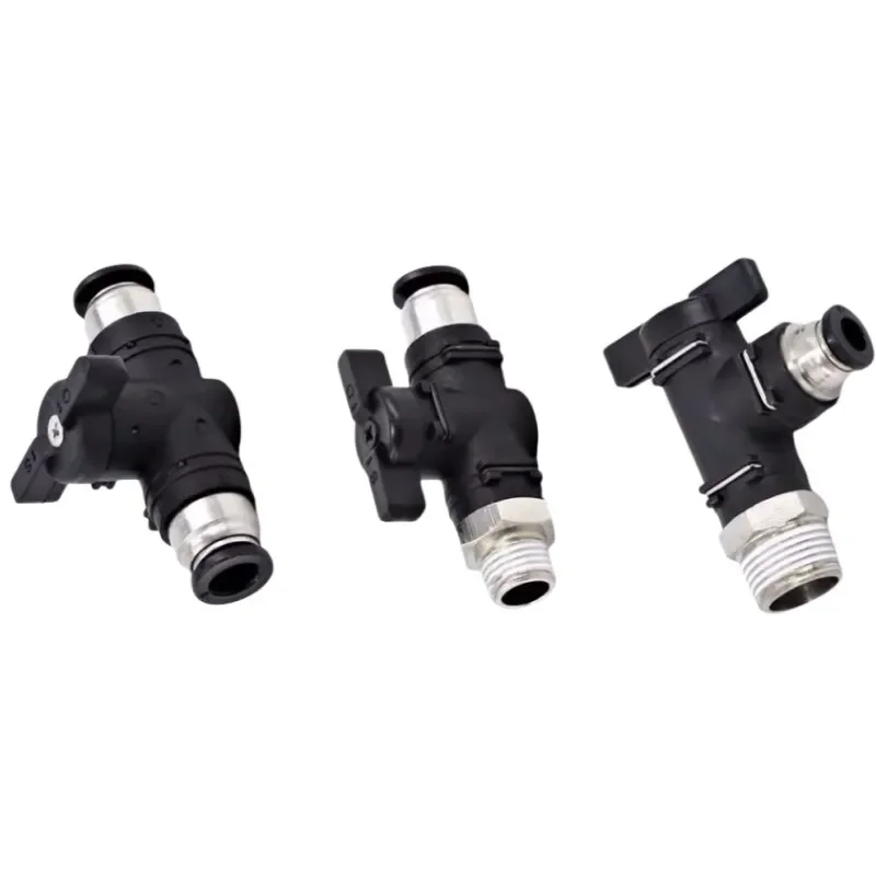 

BUC-6 BUL-6 8 10 12 HVFF-4 Black Pneumatic Quick Coupling Manual Valve Steering Switch Manual Ball Valve Air Hose 4 6 8 10 12mm