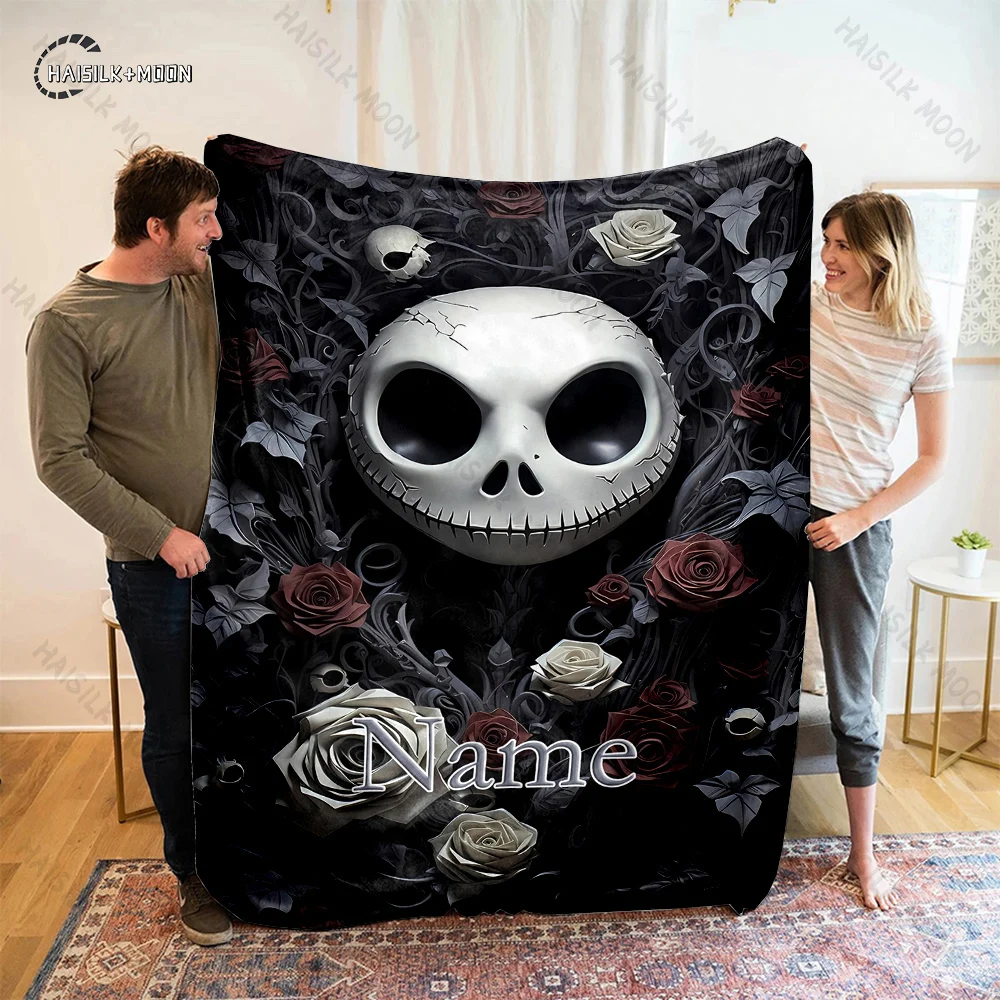 Custom Name Personalized Blanket The Nightmare Before Christmas Print Adult Children Warm Blankets and Comfortable Blanket Gifts