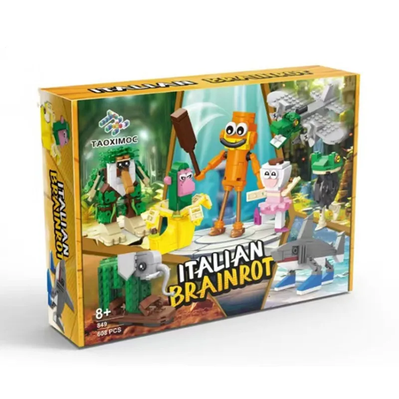 

MOC Tralalero Tralala Bricks Bombardiro Crocodilo Building Blocks Brr brr Patapim Blocks Tung tung tung sahur Toys Model Gift
