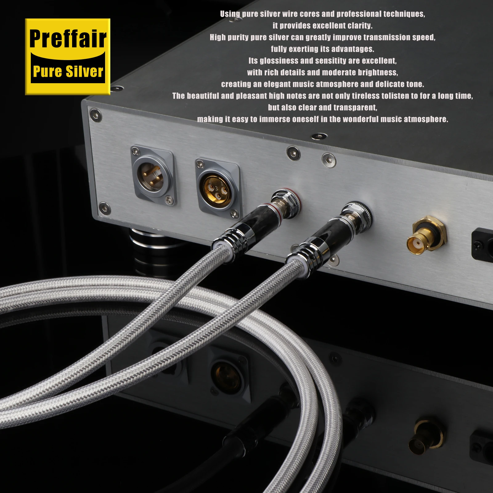 하이파이 XLR 케이블 순은 RCA-XLR 오디오 케이블 탄소섬유 RCA(수)-XLR(수) 로듐 도금 DAC용 커넥터