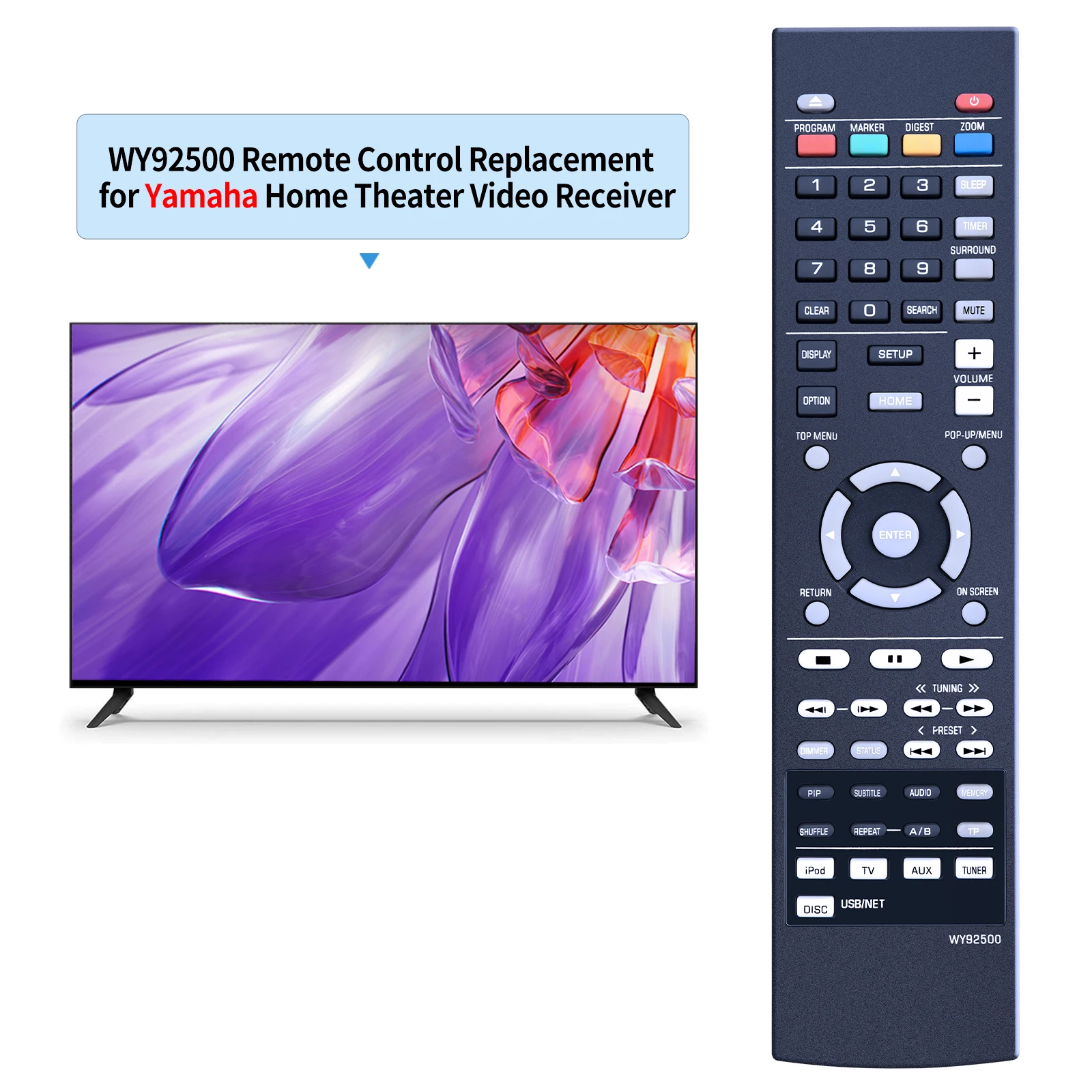 جديد WY92500 التحكم عن بعد صالح لياماها AV استقبال BRX-610 BRX-750 MCR-750