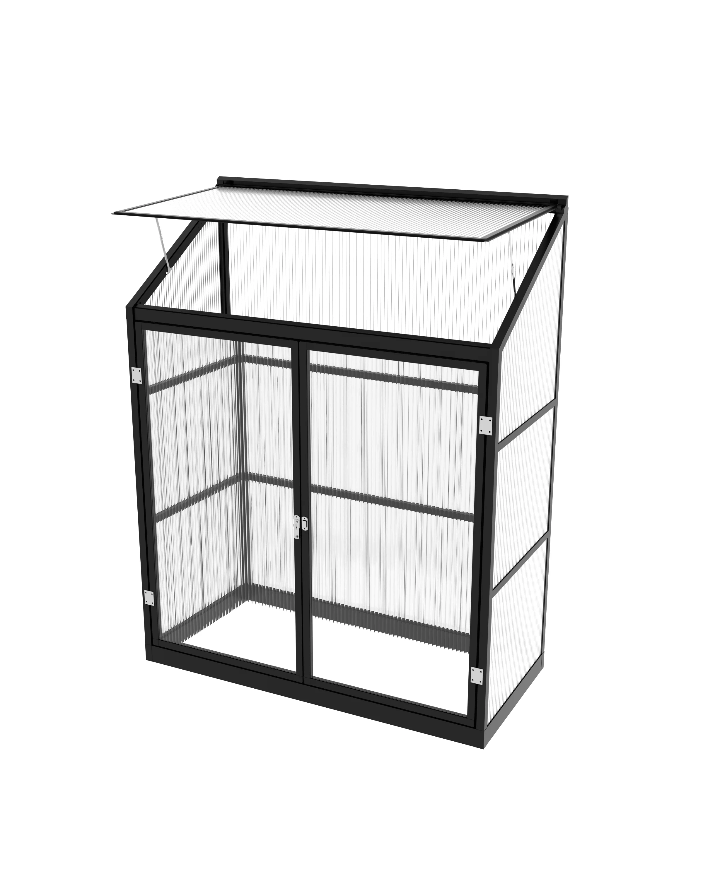 UV-resistant Fashionable Floor-Standing Greenhouse with Hinged Door Easily Assembled Metal Frame Pc Board Inside or Garden Use