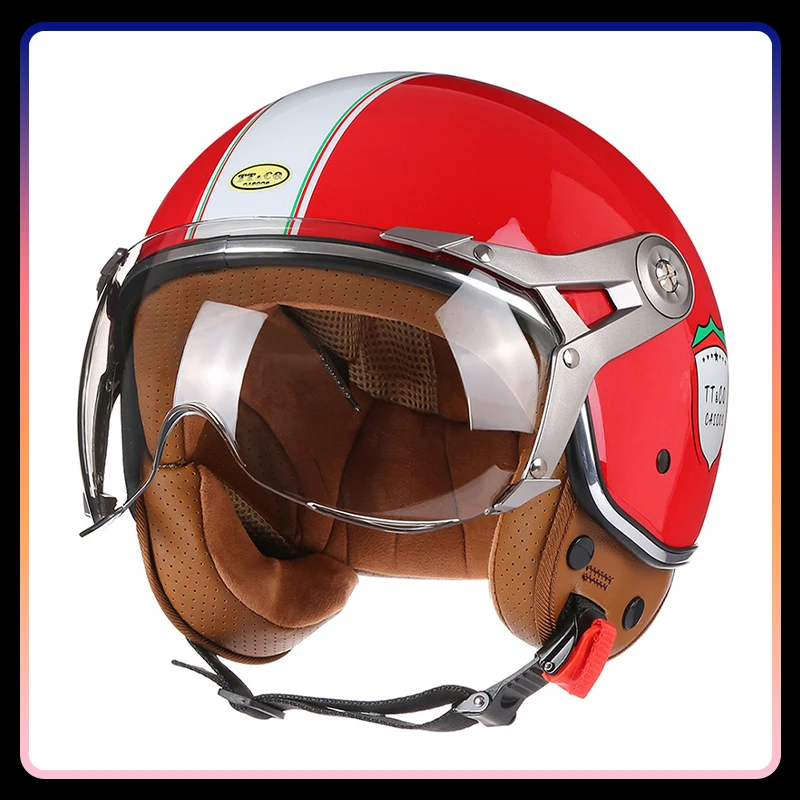 Caschi Moto Open Face DOT Retro Moto Jet caschi per uomo donna Vintage Chopper Capacete De Moto Cascos Scooter