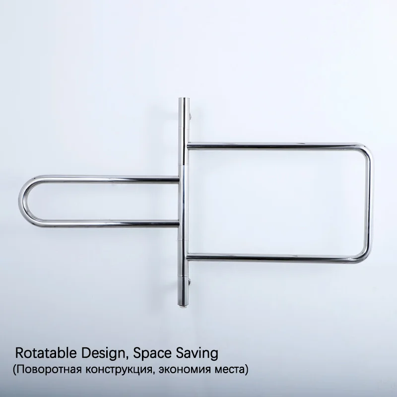 New Style Rotatable Electric Heating Towel Rail Stainless Steel Polishing Bathroom Towel Warmer Thermostatic Electric Towel Rack