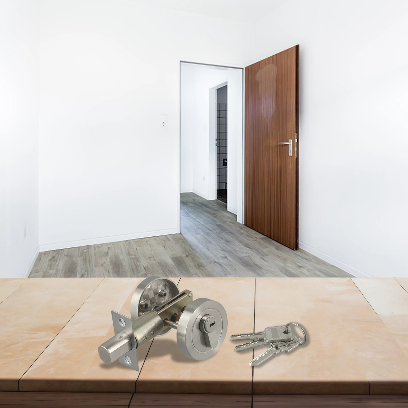 Single Cylinder Door Lock with Exterior Key and Interior Thumb Turn for Residential Interior and Entry Door Types