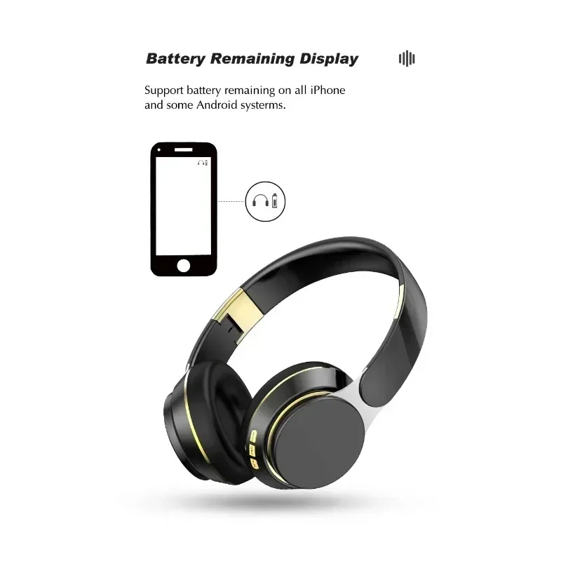 Wireless Headphones forGN-25 Bluetooth 5.1 Headset Foldable Earphones HiFi 9D Bass Stereo Earphone Sport Headset With Microphone