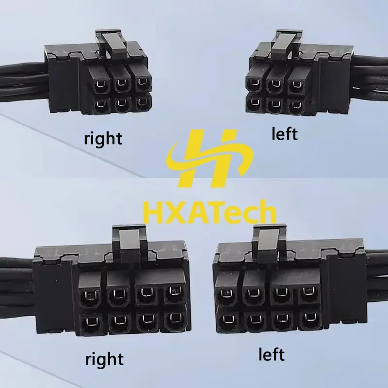 HXATech - High Quality NEW Design left / Right PCIe 6pin 8pin Connecctor for PCIE PCI-E GPU Video Graphic Card 10pcs/lot