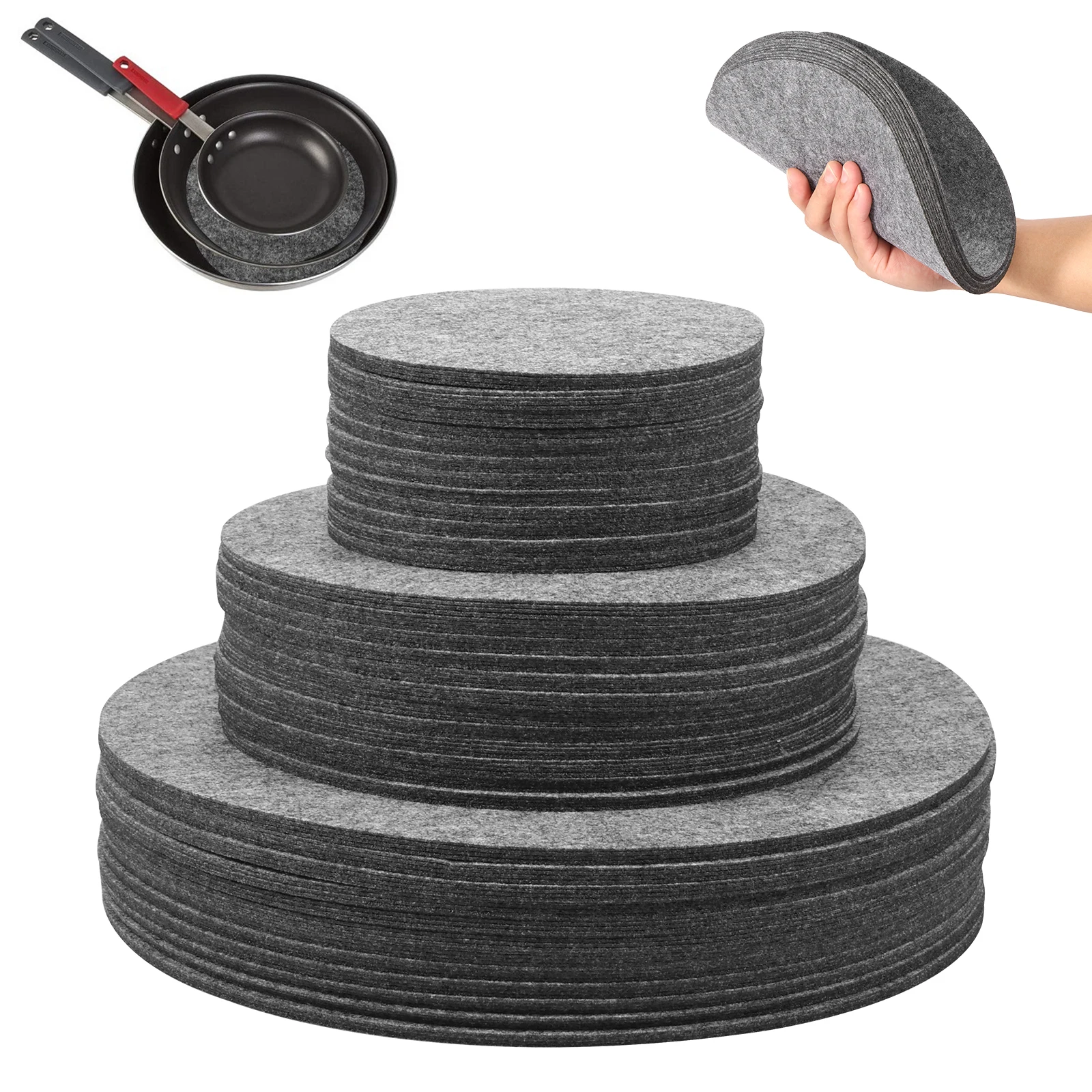 84/144 Pcs Plate Storage Dividers Cuttable Felt Plate Separators Foldable Plate Storage Protectors Reusable Dish Separators