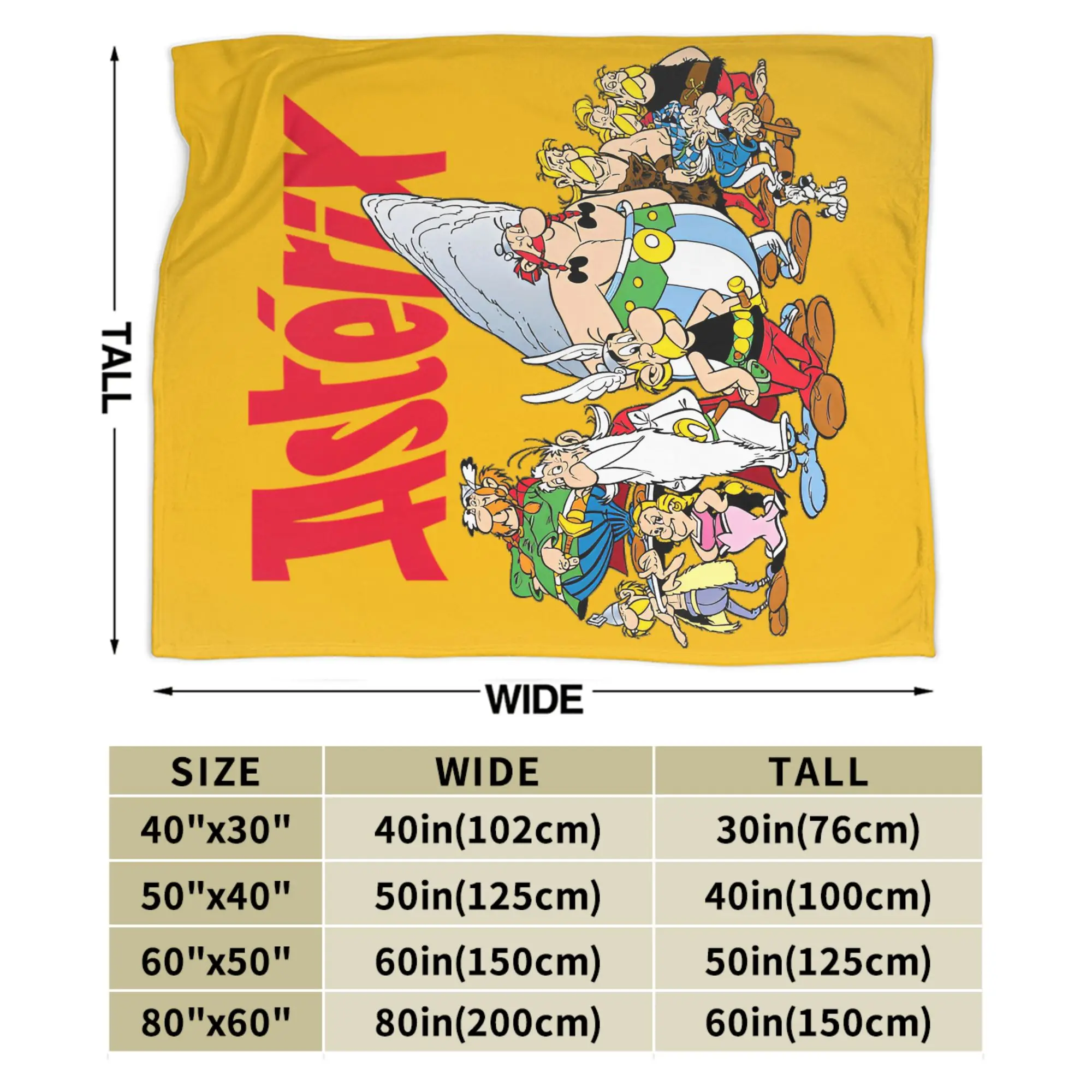 بطانيات أستريكس وأوبيليكس من الصوف المرجاني مطبوعة متعددة الوظائف بطانيات رمي ناعمة للأريكة والسفر لحاف رقيق من القطيفة #5