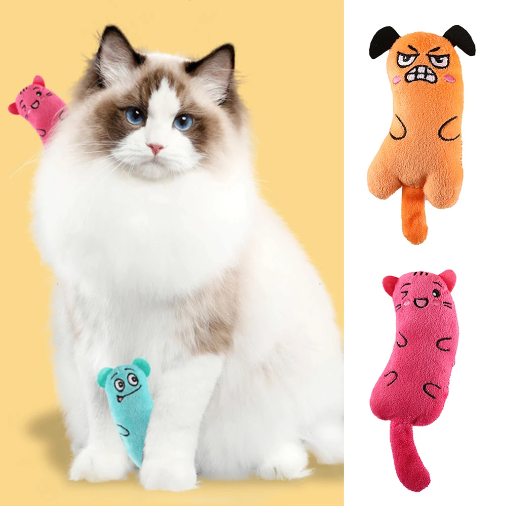 Catnip Toys Pet Molar Toys Thumb Plush Pillow Teeth Grinding Bite-resistant Teasing Relaxation Cat Chew Toy Pet Accessories