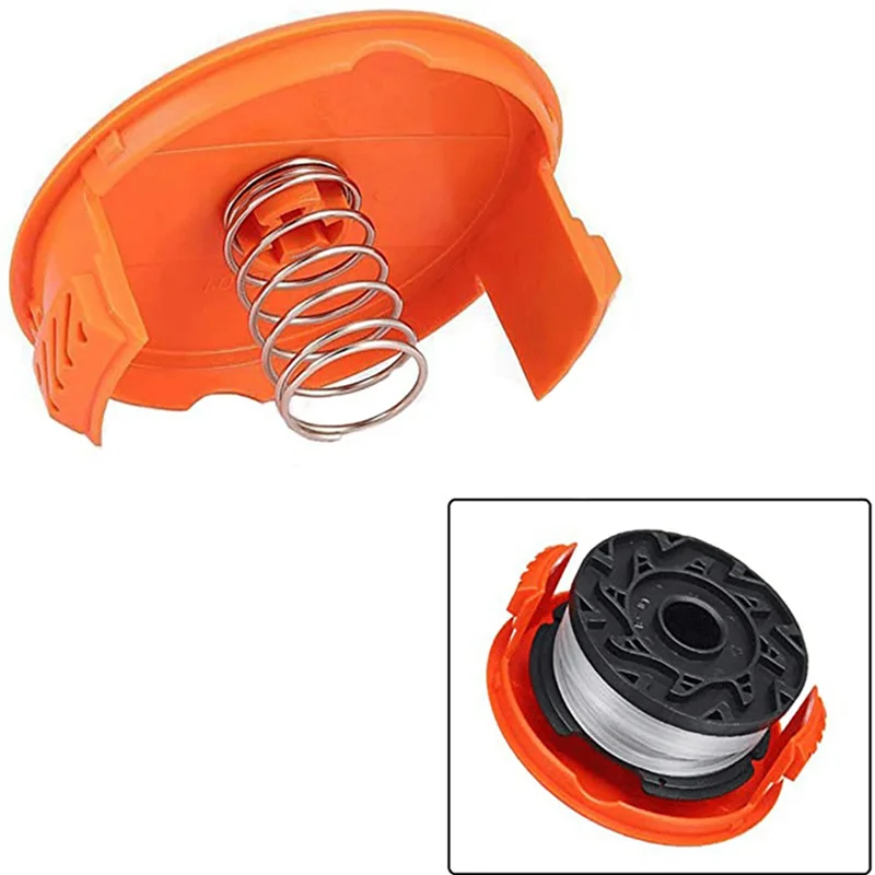 ABFY-2X Weed Wacker Bump Cap Replacement RC-100-P Spool Cap Covers And Spring For BLACK+DECKER AFS Trimmer