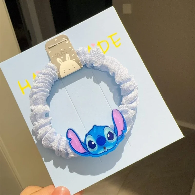 Disney Stitch Hair Rope Cute Anime Cartoon Angel Girl&Child Soft Fashion Ponytail Hair Accessories Hair Bands Holiday Gifts