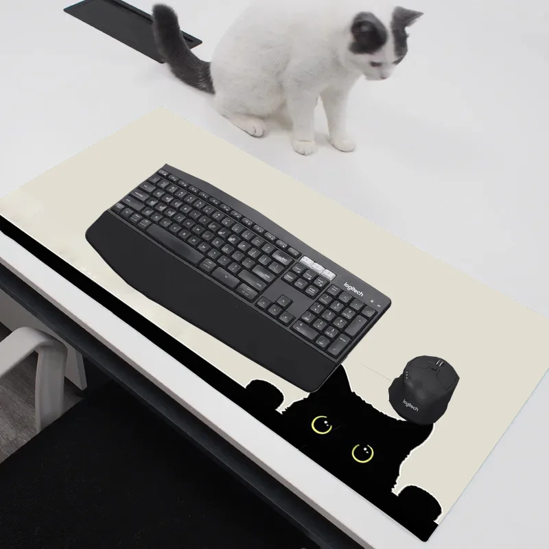 Cute Cat Large Size Keyboard Mousepads Wireless Mouse Pads Black Stitch Small Padding Gaming Accessories Official Merch Mice Pad