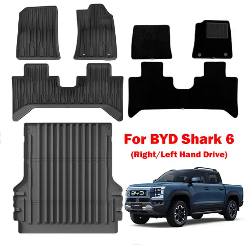 BYD 샤크 6 2024 2025용 자동차 바닥 매트 트렁크 매트 방수 논슬립 카고 라이너 풋 패드 자동차 카펫 미끄럼 방지 매트 LHD&RHD