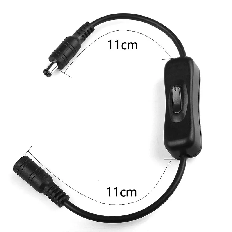 

1/5/10PCS 30CM DC Extended Extension Switch USB Cable With Switch Button Power Cord Long Life Lamp Charger Adapter