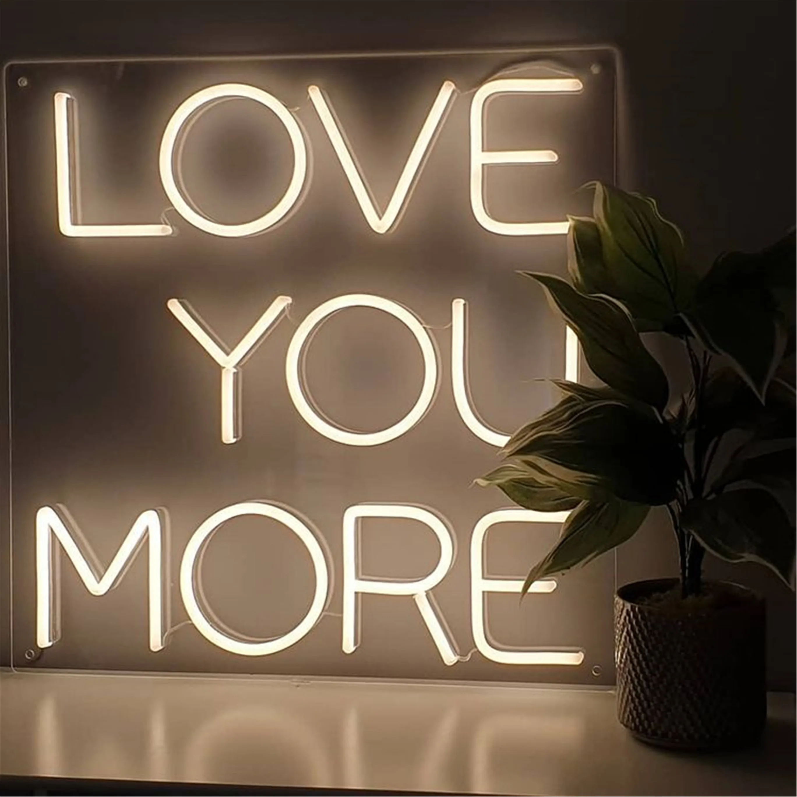 Imagem -03 - Grande Sinal de Néon Led para Wall Decor Luz Branca Quente Personalizada Presente de Aniversário de Casamento para Crianças te Amo Mais