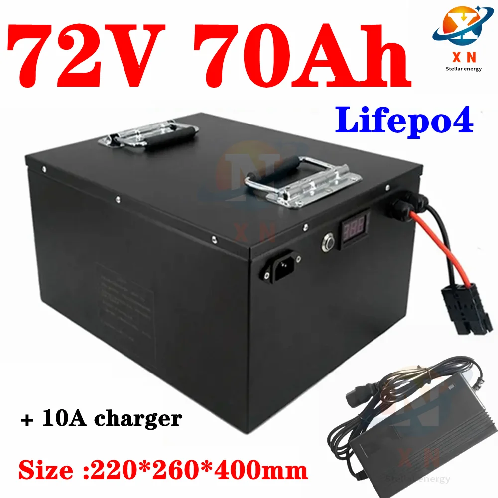 

waterproof 72V 70Ah lifepo4 battery High Power Lithium BMS for 7000w 5000w bicycle bike scooter Motorcycle + 10A charger