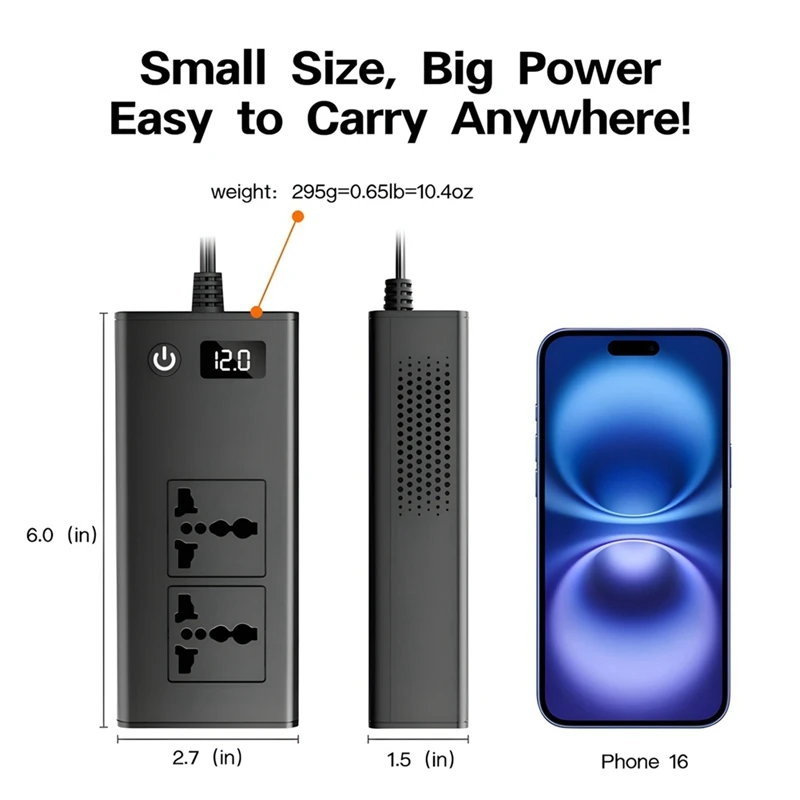 

200W Car Power Inverter, 12V to 220V Car Inverter, 20W USB-C/USB-Fast Charger QC 3.0(36W)/Dual AC Outlet/Car Charger-A74P