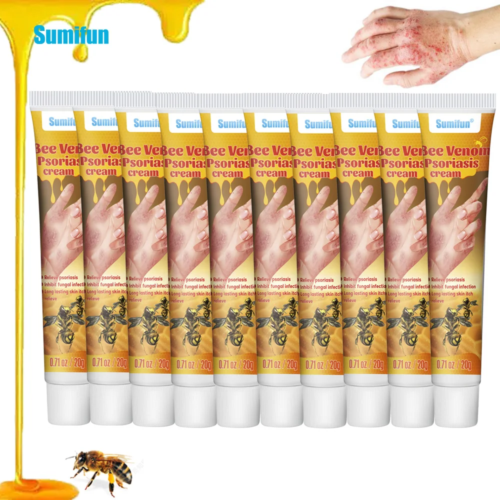 

1/5/10Pcs Sumifun Bee Venom Psoriasis Cream Eczema Dermatitis Relieve Ointment Antibacterial Skin Anti-Itch Body Care Plaster