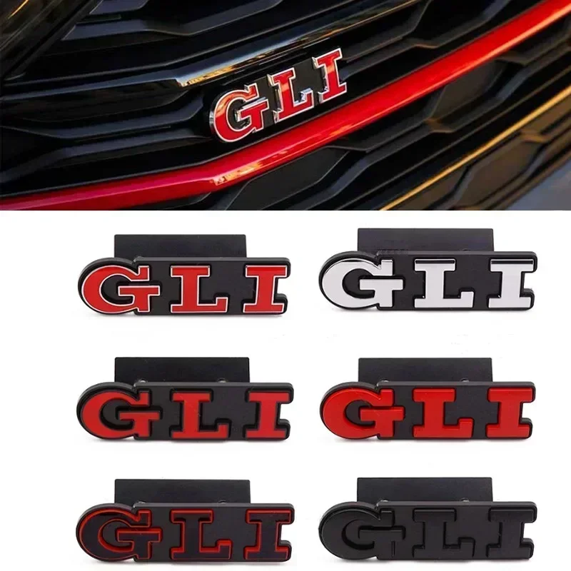 3D Metal Car Letters GLI Logo Rear Trunk Front Grill Badge Emblem Sticker Decals For Jetta MK2 MK4 MK5 MK6 MK7 MK8