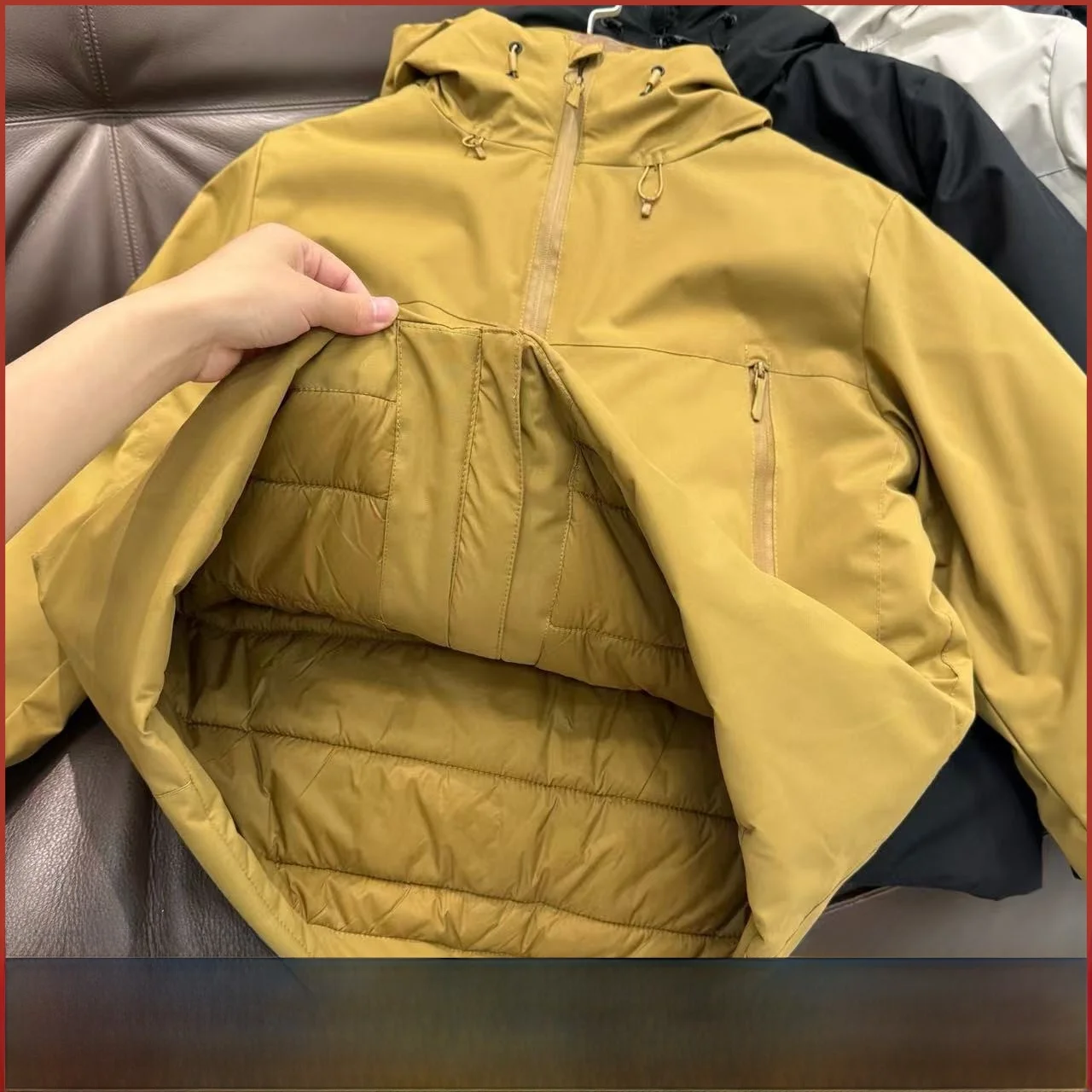 

Outdoor Men's Cotton Jaet Windproof Waterproof Warmth Hooded Polyester Fiber Filled Long Sve Zipper Closure Casual Coat