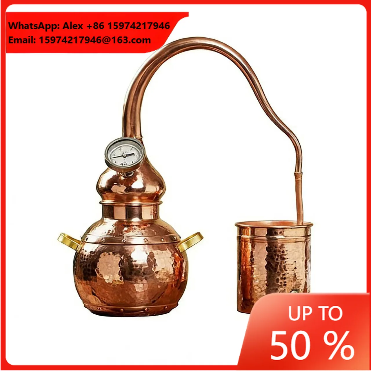 Copper Still Distiller Automatic Mini Cold Hot Pressing Machine Copper Distillation Column Essential Oil Distillation Machine
