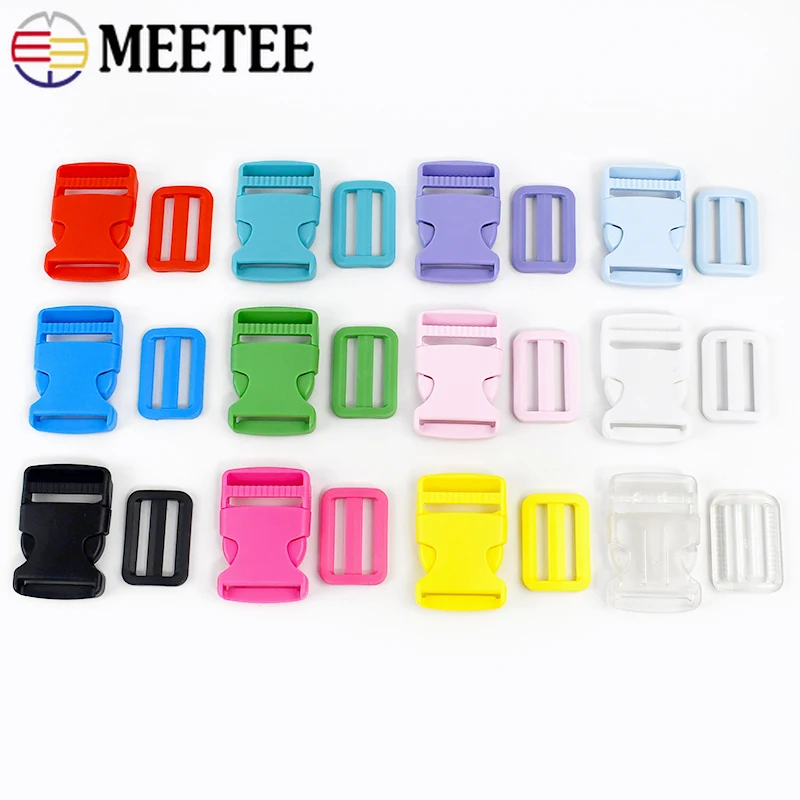 2/5Sets Meetee 32/38mm Plastic Backpack Buckle Release Clasp Tri Glide Slider Ring Hook Adjuster Clasps Accessories for Handbags