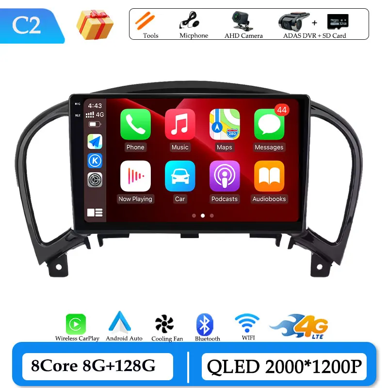 Wireless CarPlay Android 15 for Nissan Juke 2011 - 2016 Car Radio Video Audio Multimedia Player DSP Stereo GPS Navigation WiFi image 3