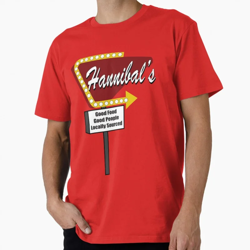 

Hannibals Diner 80s Horror movie Hannibal Scary Halloween Gift t shirt for man Cannibal Graphic clothes All size Tops S-6XL