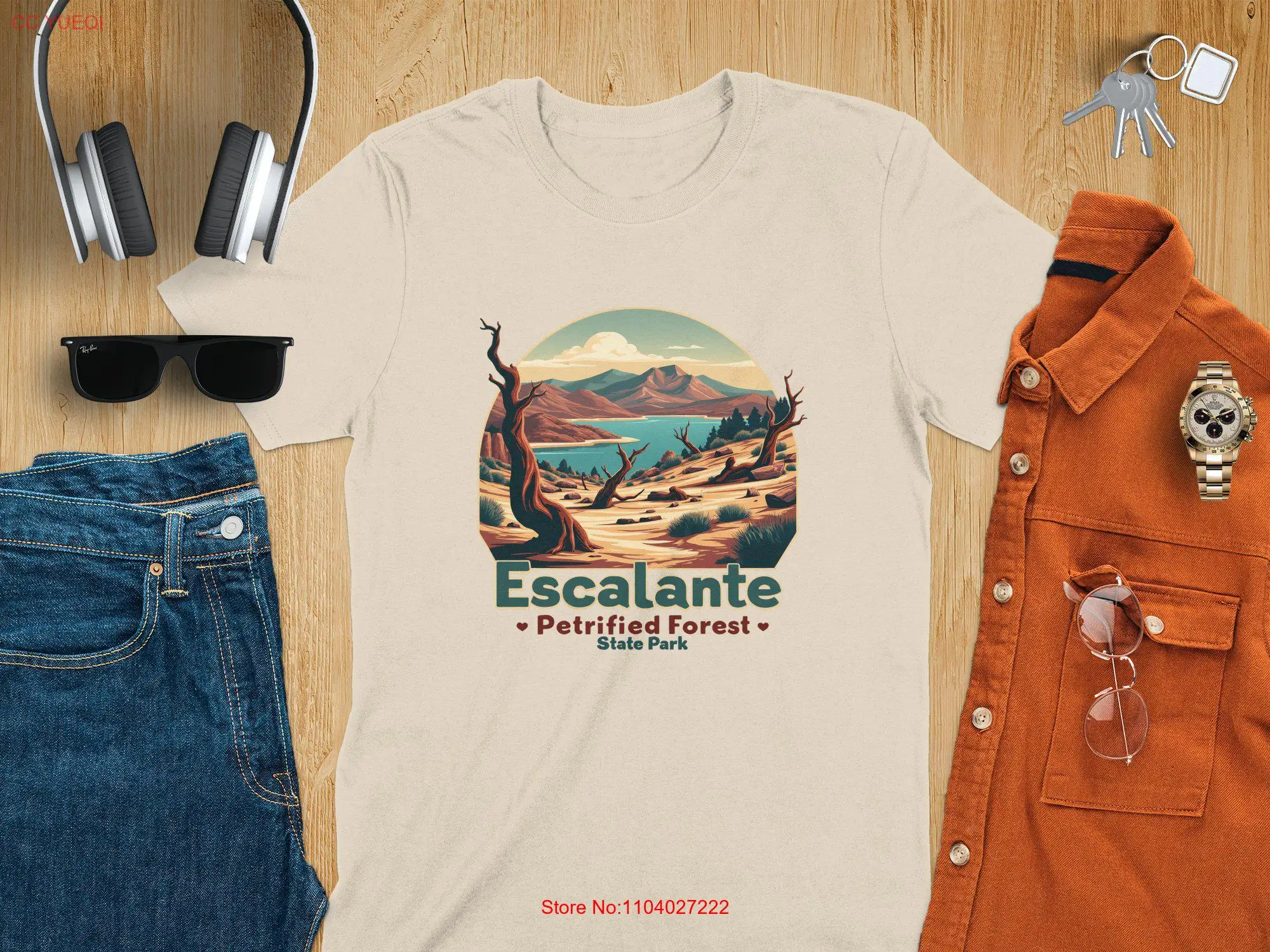 

Escalante Petrified Forest State Park T Shirt Nature Art National GifT Adventure Camping long or short sleeves