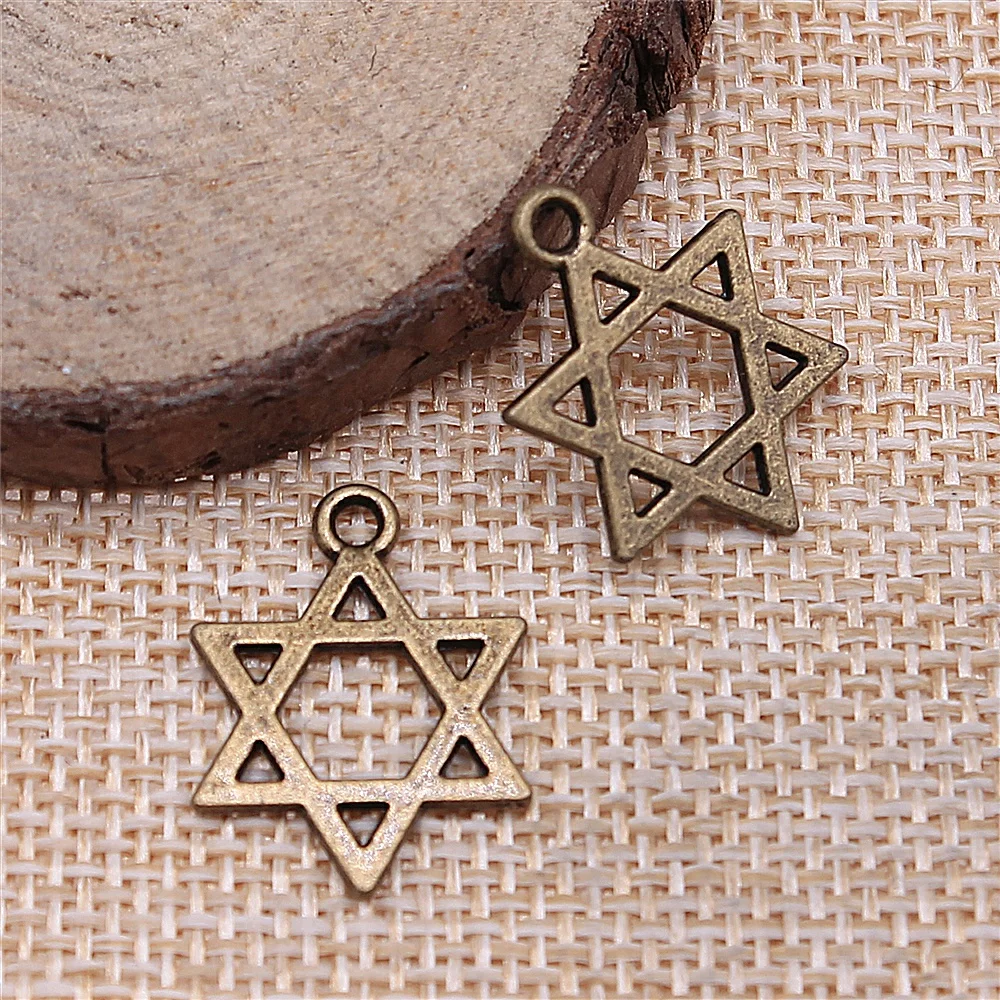 WYSIWYG 20pcs 21x16mm 3 Colors Star Of David Charms Pendants Star Charms Pendant