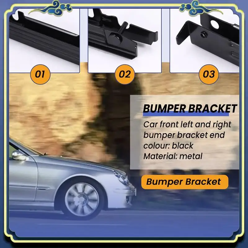 

AU16-2Pcs Front Bumper Bracket End For Mercedes W203 C-Class 2038801114 2038801214