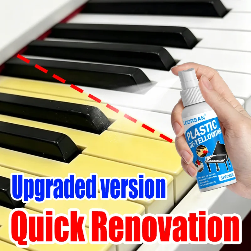 LOORSAN 60ml Plastic De-Yellowing Spray Restorer for Piano Keys Car Headlights And Home Plastic Parts
