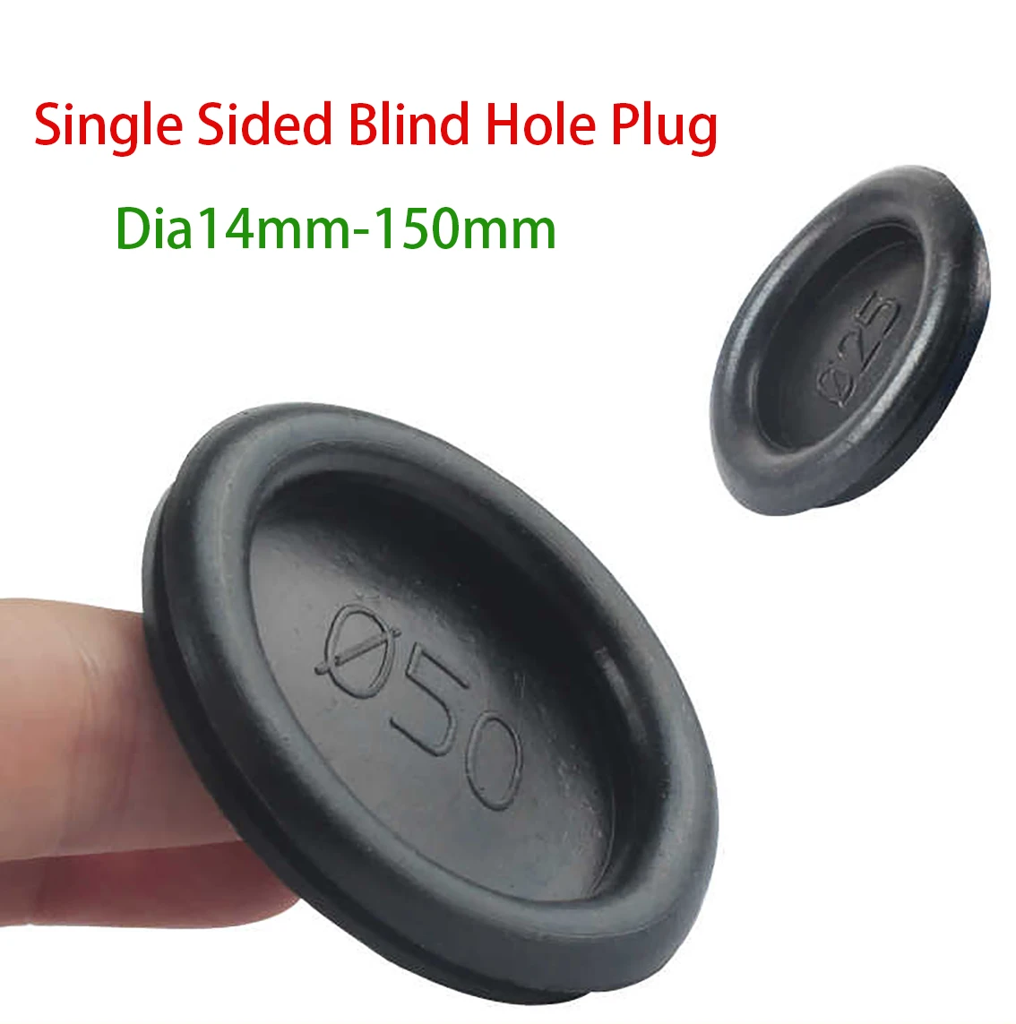 Oeillet de câblage en caoutchouc noir, 1 à 20 pièces, 14mm 16mm-150mm, bouchon à trou borgne simple face, protection des fils électriques, joint d'étanchéité