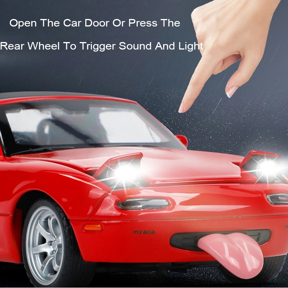 1:32 スケール MX5 RX7 おもちゃの車モデル ダイキャストメタル ドアが開く プルバックシミュレーション スーパーカーモデル 子供のギフトコレクション