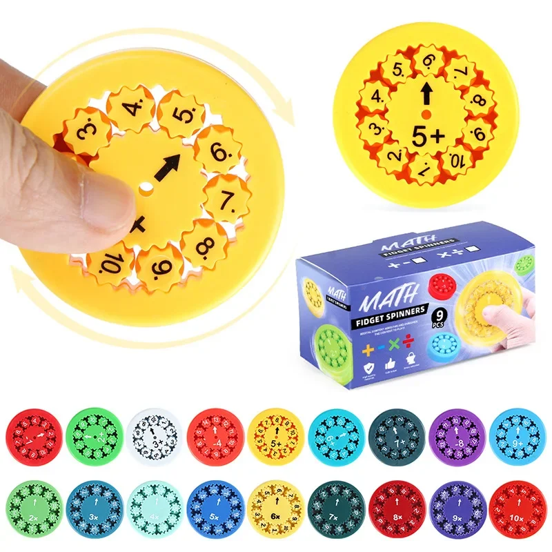 Matemática fidget spinners brinquedos educativos rotativos para crianças aprender aritmética ponta do dedo giroscópio ferramenta educação presentes do estudante