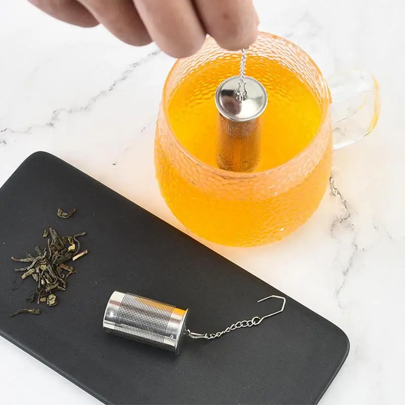 1PC Tea Infuser Extra Fine Mesh Tea Strainers for Loose Tea Stainless Steel Tea Strainer with Extended Chain Hook Home Teaware