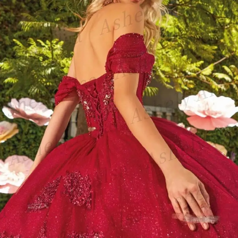 Vestidos Elegantes de princesa para niña, fiesta de cumpleaños de 16 años, escote Corazón, lazo de cristal, tren hinchado, ropa de fiesta de graduación para mujer, quinceañera 15