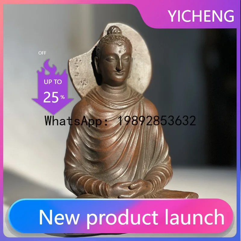 

Ceramic Handicrafts Buddhist Sculpture Abstract Buddha Statue Retro Seated Buddha Statue Ornament Home Decoration Accessories