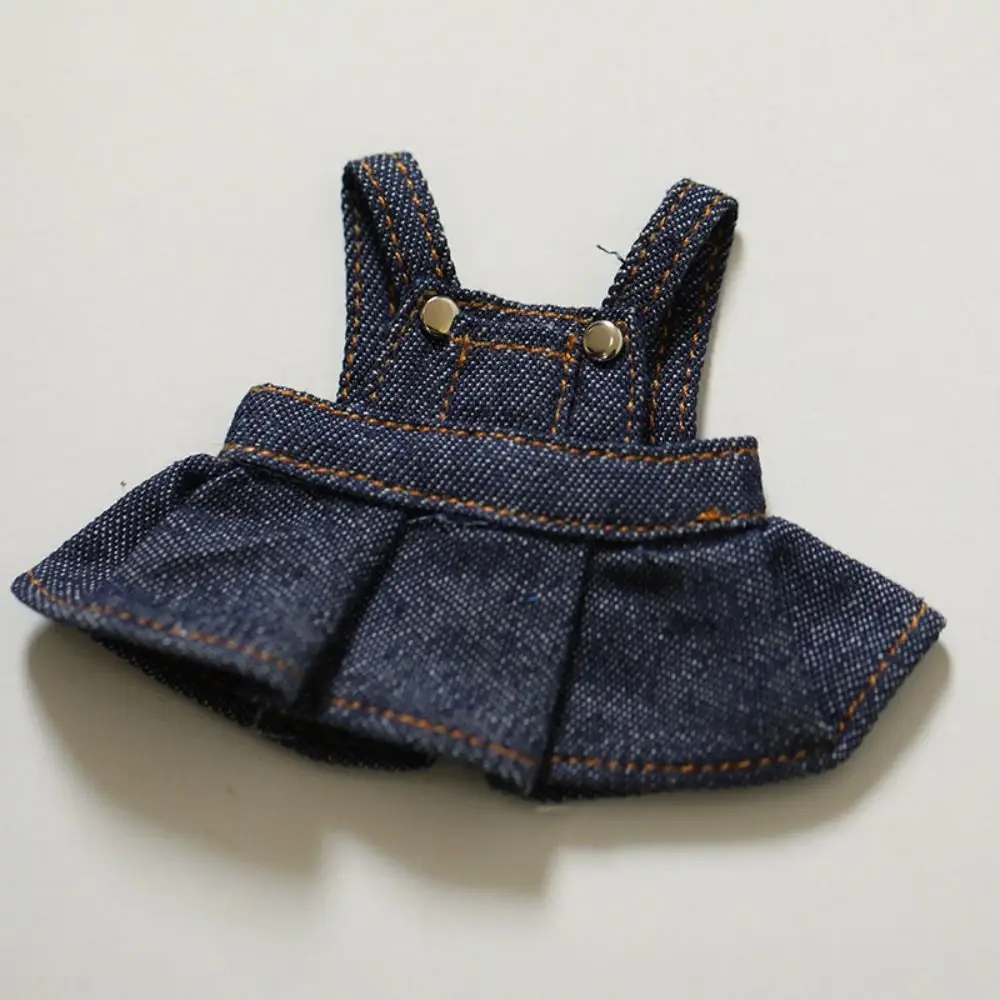 Robe à bretelles, vêtements de poupée, accessoires, tenue de poupée, robe en jean, Mini ours, vêtements pour poupée de 12cm, cadeaux mignons pour filles