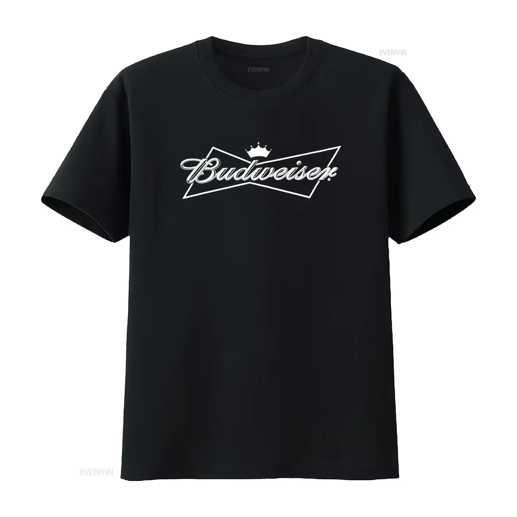 Fruit Of The Loom Budweiser Mens  T Shirt Large Red Classic Beer Logo Print vintage Washed Top For Everyday Wear homme