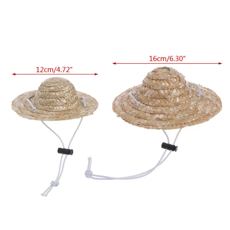 Pet Hat Dog Straw Hat Pet for Cat Hat with Adjustable Strap Sombrero Cap Size S/L Pet Dog for Cat Costume Accessories