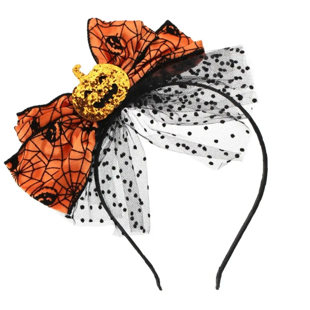 

Cute Spider Halloween Hair Hoop Ins Style Headwear Party Hairband Mesh Hair Accessories Pumpkin Hairband Festival