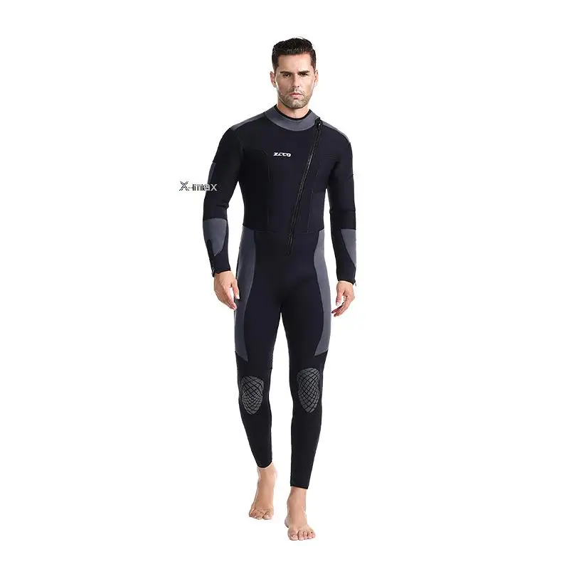 5mm Neoprene Wetsuit One-piece Women Men Long-sleeved Diving Suit Scuba Spearfishing Surfing Warm Swimsuit Equipment