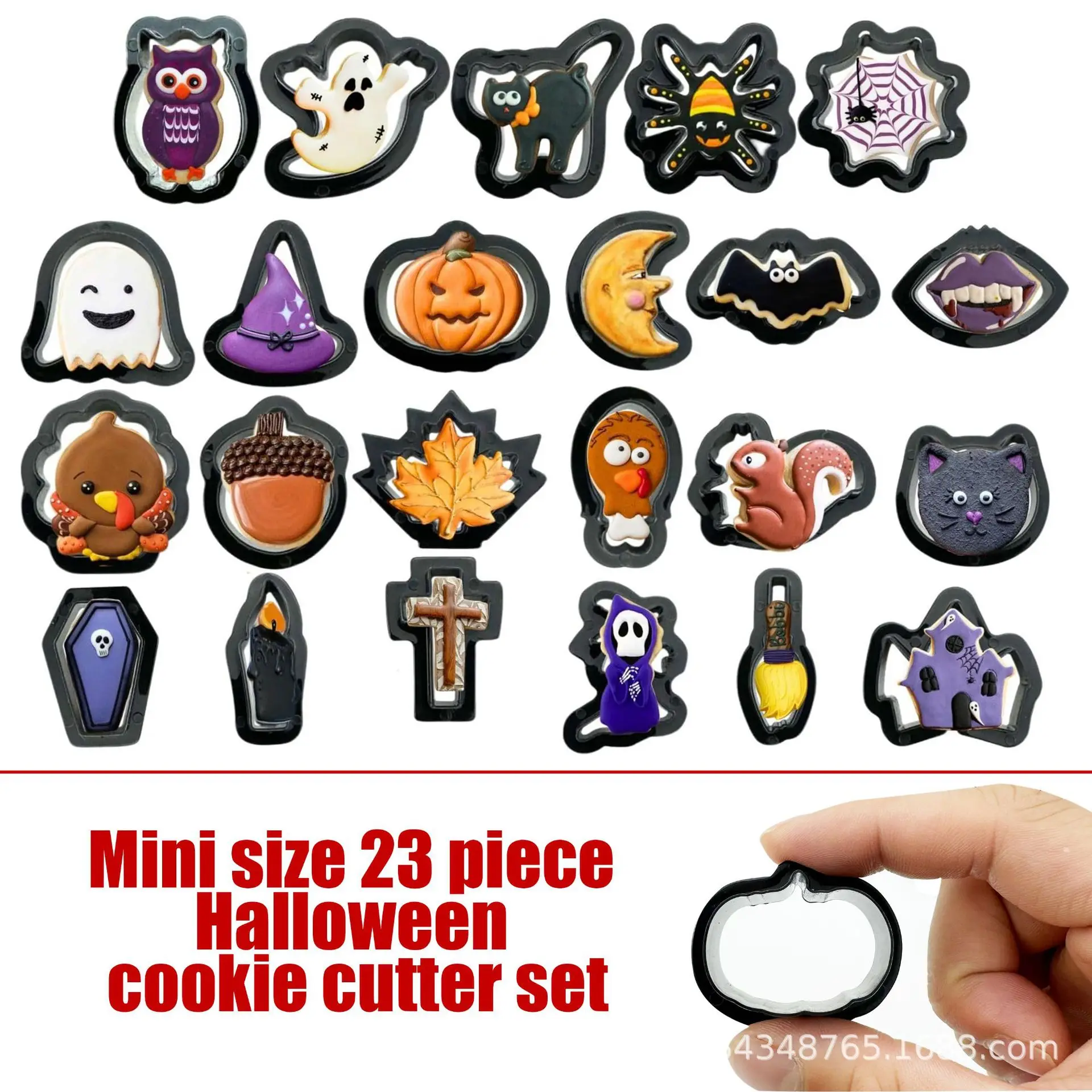 23-teiliges Set aus Keksformen der Halloween-Serie, Mini-Backwerkzeugen zum Selbermachen, Schokoladenschneideformen für Kekse