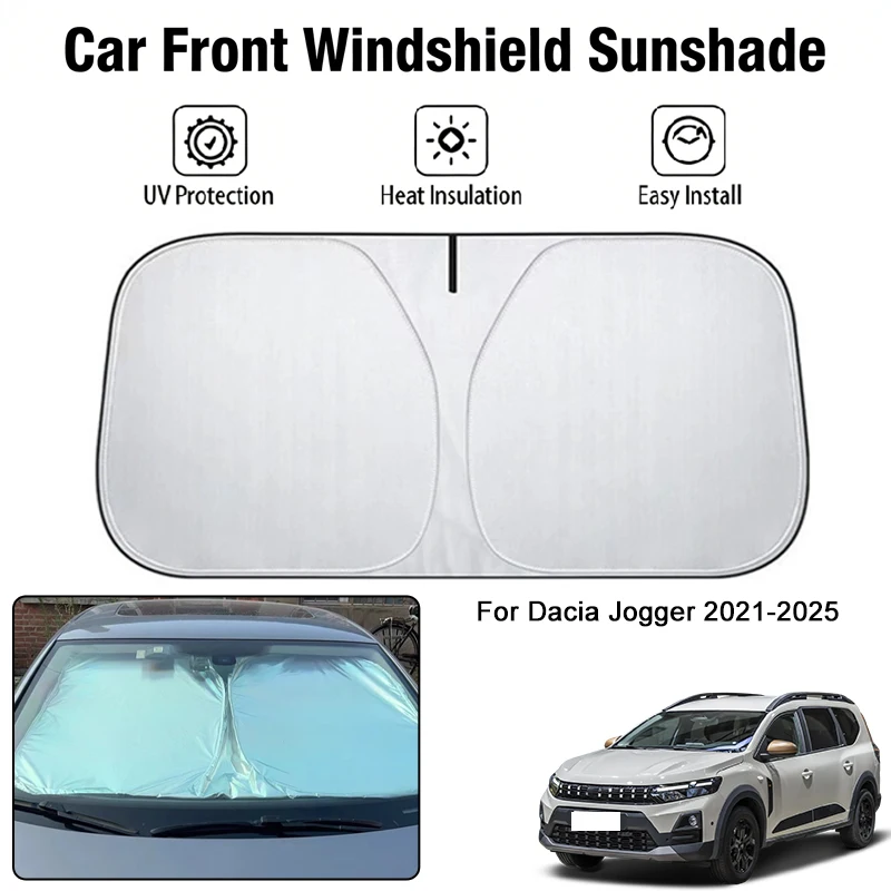 

Солнцезащитный экран на лобовое стекло автомобиля для Dacia Jogger 2021-2025: защита от УФ-излучения и перегрева, аксессуары для интерьера авто